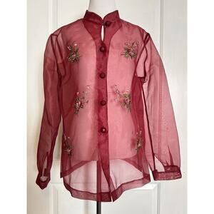 JM Goulbourn Broderie Designer Traditional Filipino Barot Blouse Embroidered 12